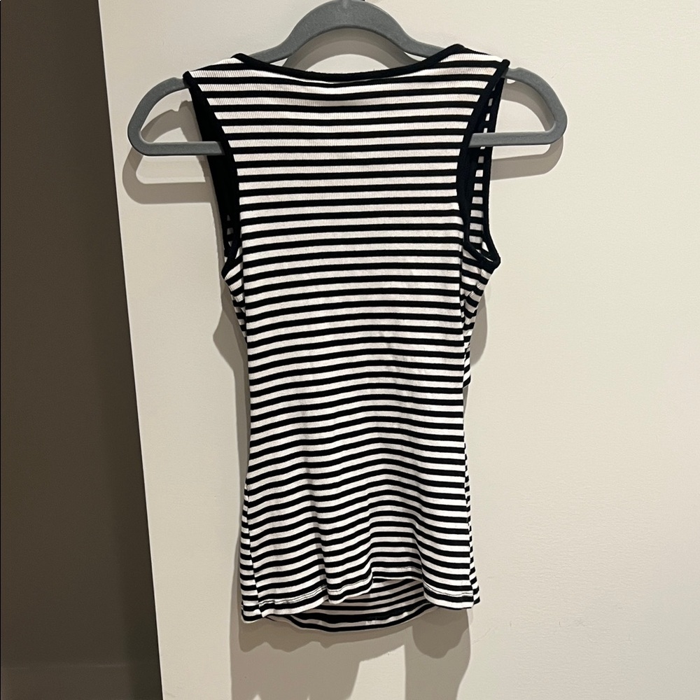 Seraphine Black and White Striped Nursing Tank Top - Picture 4 of 4